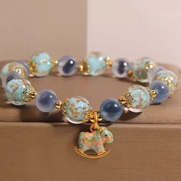 Blue Candy Agate Crystal Bracelet – Calm & Joy