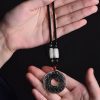 Black Obsidian Double-Dragon Bi Pendant – Protection & Balance