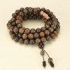 Green Sandalwood Double-Wrap Mala Bracelet with Bodhi Accents – Grounding & Protection