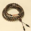 Green Sandalwood Double-Wrap Mala Bracelet with Bodhi Accents – Grounding & Protection