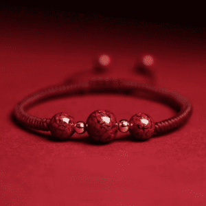 Cinnabar Crystal Sand Red String Bracelet – Hand-Braided Macramé