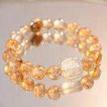 Golden Citrine Double-Wrap Bracelet with Carved White Jade Bead – Prosperity & Clarity