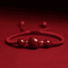 Cinnabar Crystal Sand Red String Bracelet – Hand-Braided Macramé