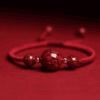 Cinnabar Crystal Sand Red String Bracelet – Hand-Braided Macramé
