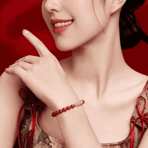 Cinnabar & Jade Bracelet – Protection & Harmony
