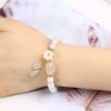 Jade Blossom Bracelet – Natural Jade with 14K Gold & Shell Flower Charm