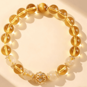 Citrine, Rutilated Quartz & Tiger’s Eye Fortune Orb Bracelet