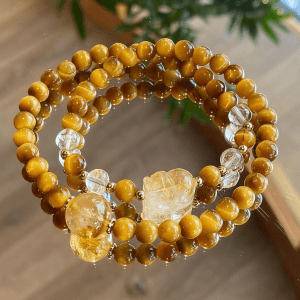 Golden Tiger’s Eye Pixiu Wealth Bracelet – Protection & Focus & Abundance