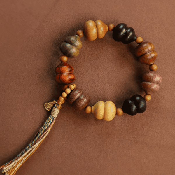 Nine-Treasure Gourd Bracelet – Mixed Rare Woods for Protection & Harmony