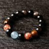 Tiger Eye, Obsidian & Aquamarine Harmony Bracelet – Natural Energy, Protection & Balance