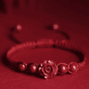 Purple Goldstone Rose Macramé Bracelet/Anklet – Wine Red