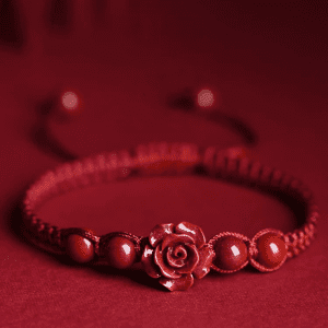 Purple Goldstone Rose Macramé Bracelet/Anklet – Wine Red