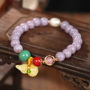 Liuli Glass Gourd Charm Bracelet – Luck & Protection