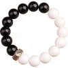 Yin-Yang Obsidian & White Shell Bracelet – 925 Silver Mantra Bead