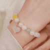 Pure Heart Bracelet – White Agate & Chalcedony with Heart Charm
