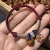 Peach Pit Charm Cord Bracelet – Handcrafted Mixed Textures