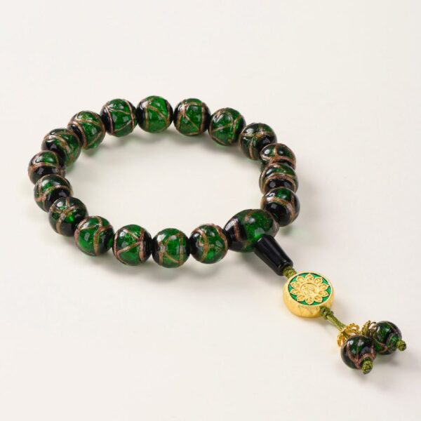 Verdant Ash-Glass Bead Bracelet – Career Focus