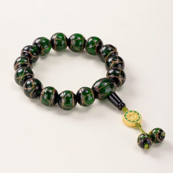 Verdant Ash-Glass Bead Bracelet – Career Focus