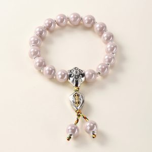 Pearlescent Ceramic Bead Bracelet (Dusky Pink, 10 mm) – Peace & Harmony