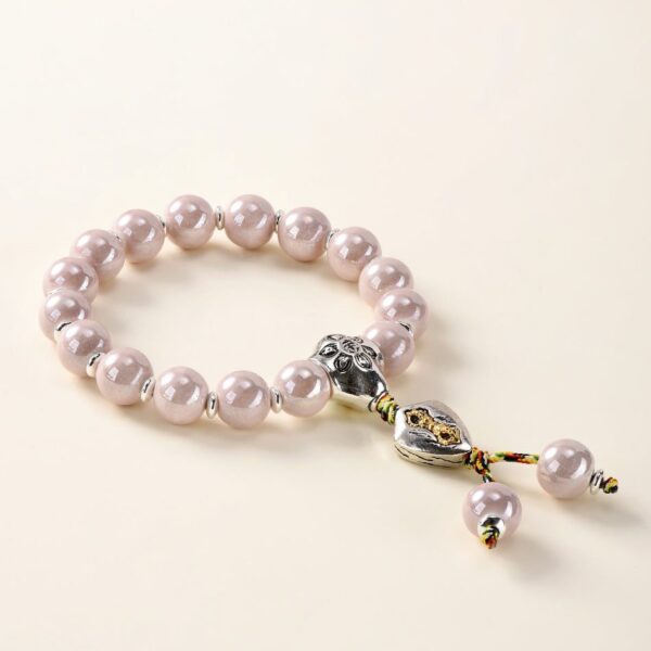 Pearlescent Ceramic Bead Bracelet (Dusky Pink, 10 mm) – Peace & Harmony