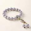 Pearlescent Ceramic Bead Bracelet (Grey, 10 mm) – Career & Focus