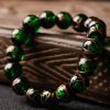 Prosperity Green Ash-Glass Bead Bracelet