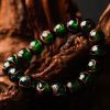 Prosperity Green Ash-Glass Bead Bracelet