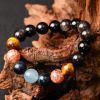 Tiger Eye, Obsidian & Aquamarine Harmony Bracelet – Natural Energy, Protection & Balance