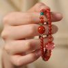 Double-Wrap Red Agate & Watermelon Crystal Bracelet – Women’s Protection & Vitality Talisman