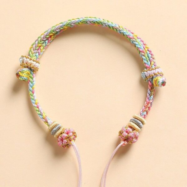 Eight-Strand Peach-Blossom Knot Bracelet Base – Semi-Finished DIY (6 Colors)