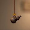 Qinan Agarwood Gourd Pendant – Natural Aloeswood “Fu & Lu”
