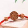 Peachwood Yin-Yang Fish Red String Bracelet – Guardian Charm (Red or Black)