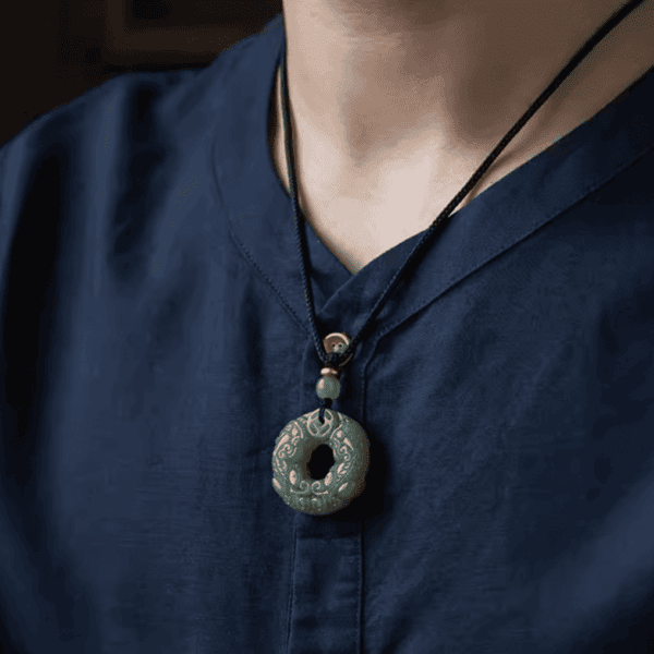 Jade-Look Pixiu Pendant – Double-Sided Carving (Green or White)