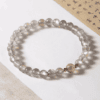 Gray Moonstone & Strawberry Quartz Bracelet – Soft Glow, Feminine Poise