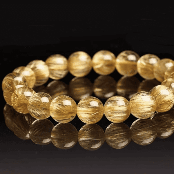 Golden Radiance Bracelet – Rutilated Quartz of Prosperity & Focus