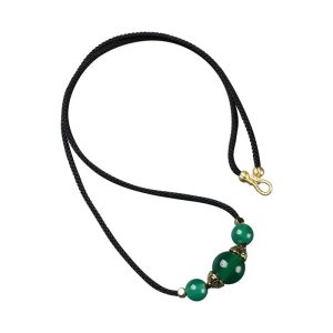 Green Agate Trio Necklace – Harmony & Prosperity