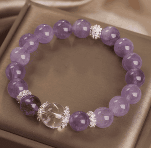 Lavender Serenity Bracelet with Amethyst & Clear Quartz for Clarity & Calm