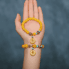 Amber & Turquoise Peace-Disk Bracelet