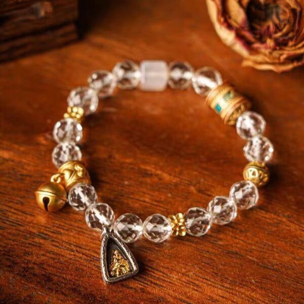 Clear Quartz Amulet Charm Bracelet – Clarity & Protection