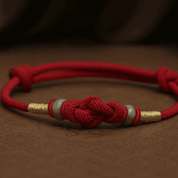 Harmony Knot Bracelet – Jade Beads & Red Cord Protection Charm