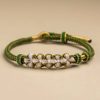 Peach Blossom Weave Bracelet – Hand-Braided, Bead-Through Design (4 Color)