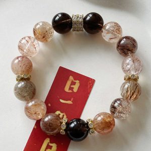 Black Gold Super Seven & Smoky Quartz Bracelet – Women’s Strength & Prosperity Talisman