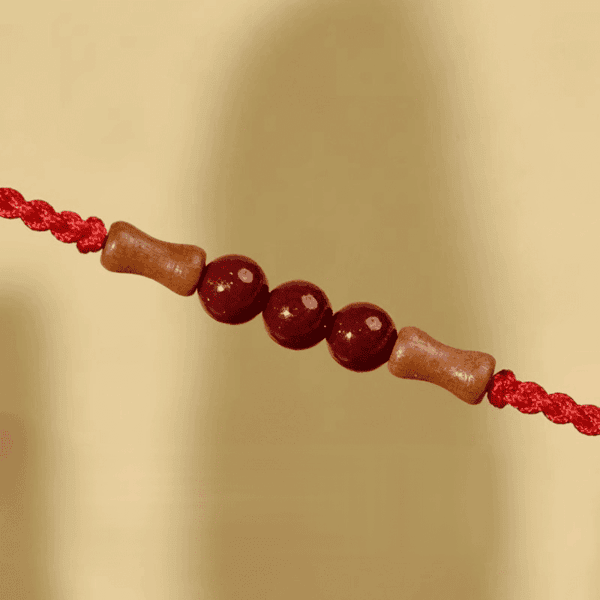 Cinnabar Peachwood Bamboo Red String Bracelet – Minimal Talisman (3 Colors)