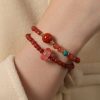 Double-Wrap Red Agate & Watermelon Crystal Bracelet – Women’s Protection & Vitality Talisman