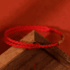 Peachwood Bamboo Red String Bracelet – Minimal Talisman (3 Colors)