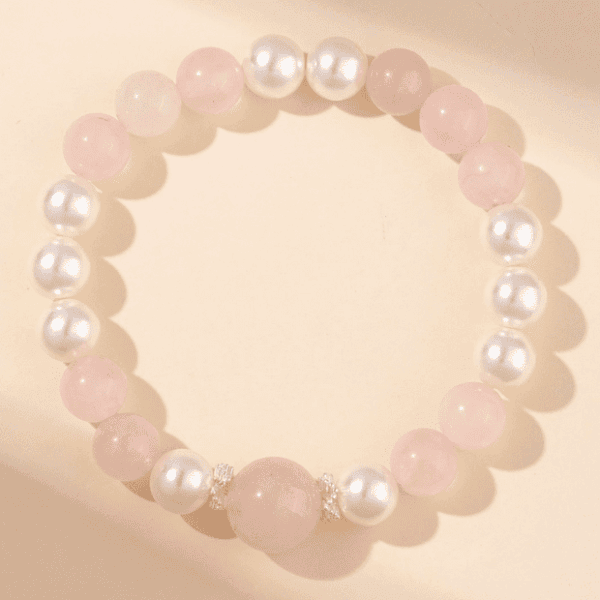 Blushing Luck Bracelet – Rose Quartz & Pearl Harmony
