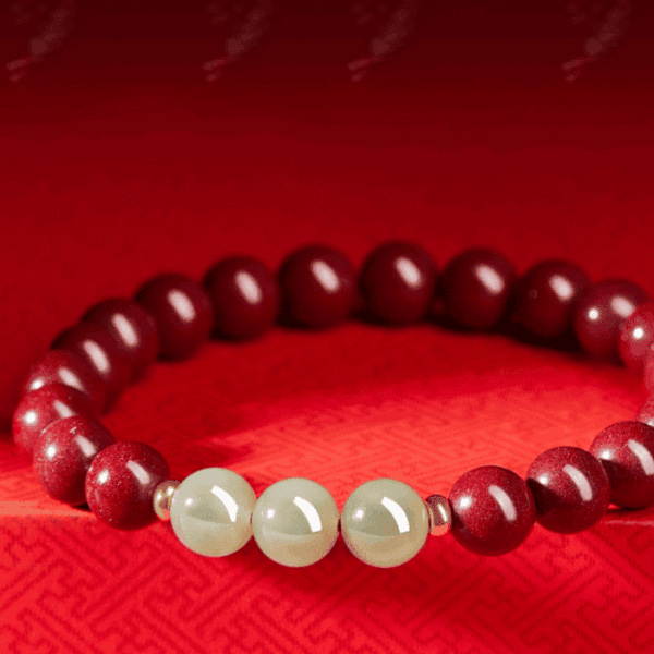 Cinnabar & Jade Bracelet – Protection & Harmony