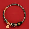 Five-Way Caishen Red String Bracelet – Zodiac Snake Edition (5 Bead Variants)