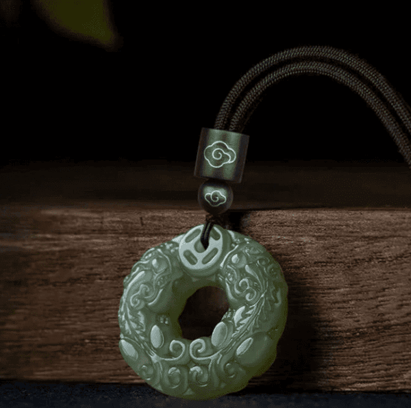 Jade-Look Pixiu Pendant – Double-Sided Carving (Green or White)