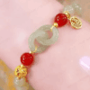 Eternal Harmony Bracelet – Hetian Jade & Red Agate Fortune Link